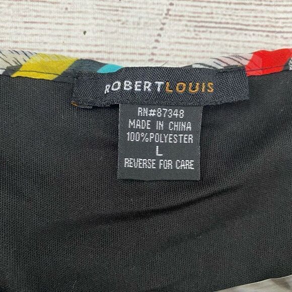 Robert Louis womens LG tank top w/multicolor sheer top - Picture 12 of 12